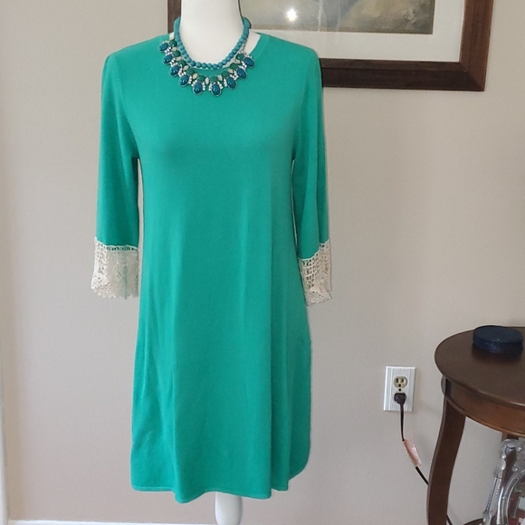 Hayden Los Angeles Crochet Sleeve Trim Dress - Picture 1 of 3